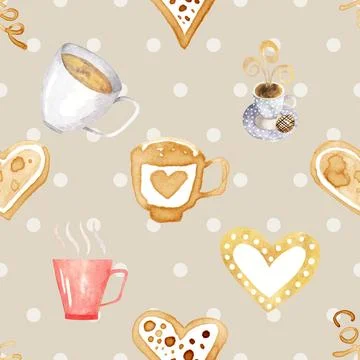 Seamless repeating pattern for coffee lovers Stock Illustration