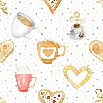 Seamless repeating pattern for coffee lovers Illustrazione stock