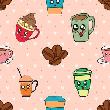 Seamless repeating pattern for coffee lovers Stock Illustration