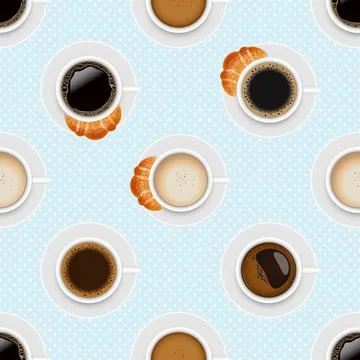 Seamless repeating pattern for coffee lovers Stock Illustration