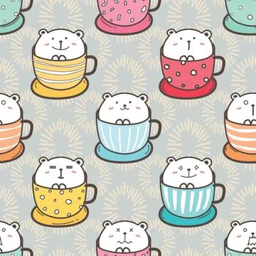 Seamless repeating pattern for coffee lovers Illustrazione stock