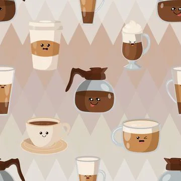 Seamless repeating pattern for coffee lovers Stock Illustration