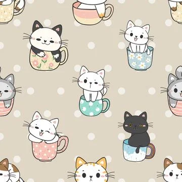 Seamless repeating pattern for coffee lovers Stock Illustration