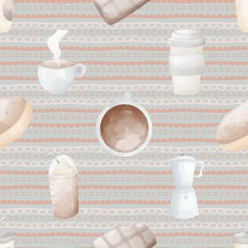 Seamless repeating pattern for coffee lovers Stock Illustration