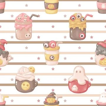 Seamless repeating pattern for coffee lovers Stock Illustration