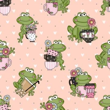 Seamless repeating pattern for coffee lovers Stock Illustration