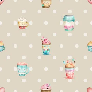 Seamless repeating pattern for coffee lovers Stock Illustration