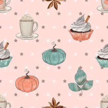 Seamless repeating pattern for coffee lovers Stock Illustration