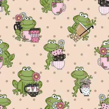 Seamless repeating pattern for coffee lovers 스톡 일러스트