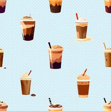 Seamless repeating pattern for coffee lovers Stock Illustration
