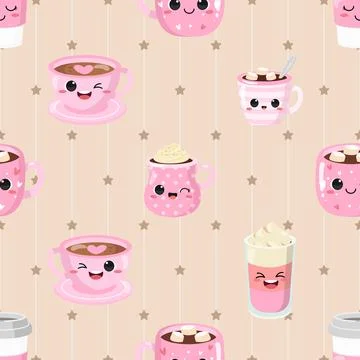 Seamless repeating pattern for coffee lovers Stock Illustration