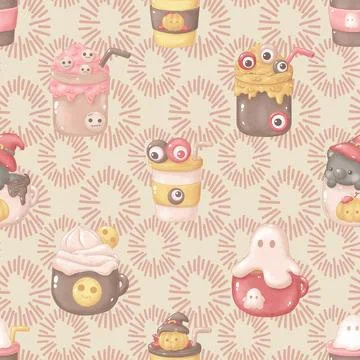 Seamless repeating pattern for coffee lovers Stock Illustration