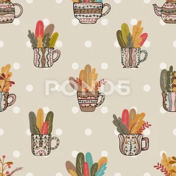 Seamless repeating pattern for coffee lovers Illustrazione stock