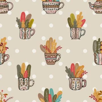 Seamless repeating pattern for coffee lovers Stock Illustration