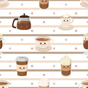Seamless repeating pattern for coffee lovers Stock Illustration