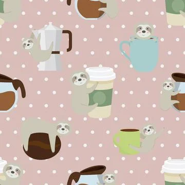 Seamless repeating pattern for coffee lovers Illustrazione stock