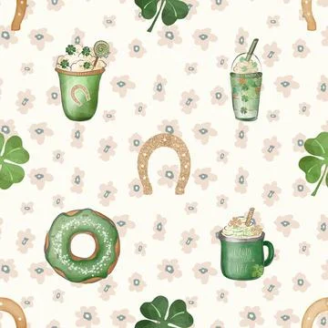 Seamless repeating pattern for coffee lovers Illustrazione stock