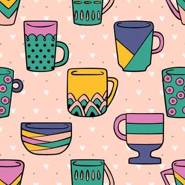 Seamless repeating pattern for coffee lovers Stock Illustration