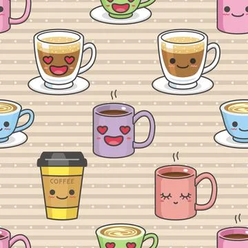 Seamless repeating pattern for coffee lovers Stock Illustration