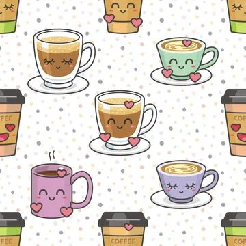 Seamless repeating pattern for coffee lovers Stock Illustration