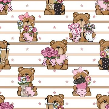 Seamless repeating pattern for coffee lovers Stock Illustration