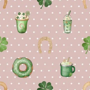 Seamless repeating pattern for coffee lovers Illustrazione stock