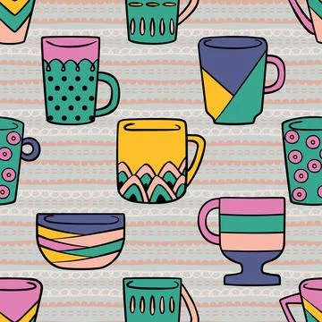 Seamless repeating pattern for coffee lovers Stock Illustration