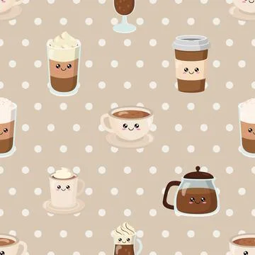 Seamless repeating pattern for coffee lovers Stock Illustration