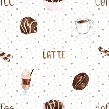 Seamless repeating pattern for coffee lovers Stock Illustration