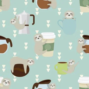 Seamless repeating pattern for coffee lovers Stock Illustration