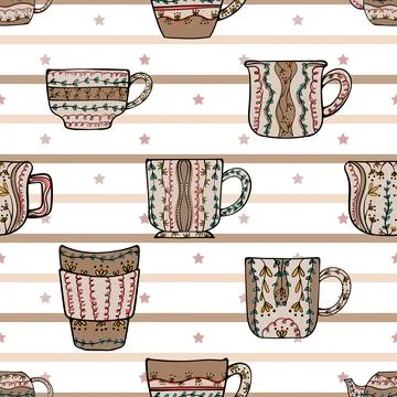 Seamless repeating pattern for coffee lovers Stock Illustration