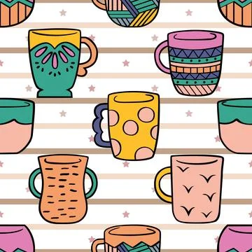 Seamless repeating pattern for coffee lovers Stock Illustration