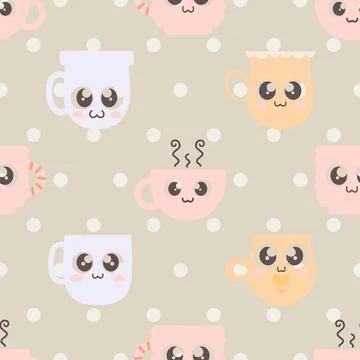 Seamless repeating pattern for coffee lovers イラスト素材