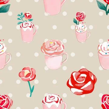 Seamless repeating pattern for coffee lovers Illustrazione stock