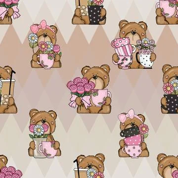 Seamless repeating pattern for coffee lovers Stock Illustration