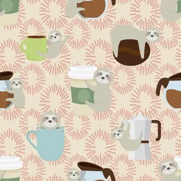 Seamless repeating pattern for coffee lovers Stock Illustration