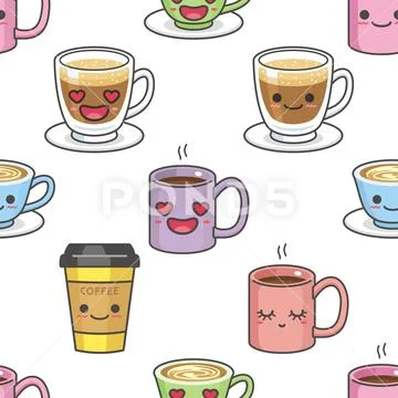 Seamless repeating pattern for coffee lovers Stock-Illustration