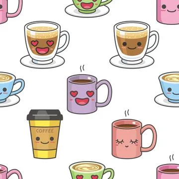 Seamless repeating pattern for coffee lovers Stock Illustration