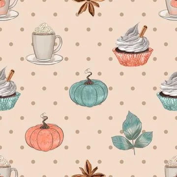 Seamless repeating pattern for coffee lovers Stock Illustration