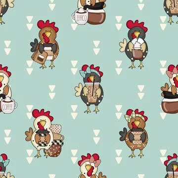 Seamless repeating pattern for coffee lovers Stock Illustration