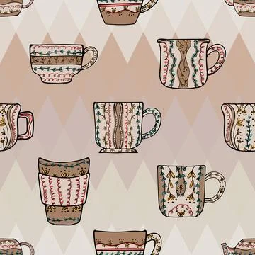 Seamless repeating pattern for coffee lovers Stock Illustration