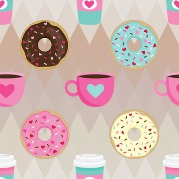 Seamless repeating pattern for coffee lovers Stock Illustration