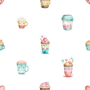 Seamless repeating pattern for coffee lovers Illustrazione stock