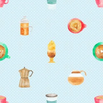 Seamless repeating pattern for coffee lovers Stock Illustration