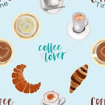 Seamless repeating pattern for coffee lovers Stock Illustration