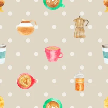 Seamless repeating pattern for coffee lovers Stock Illustration
