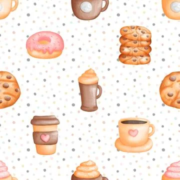 Seamless repeating pattern for coffee lovers Stock Illustration