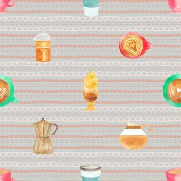 Seamless repeating pattern for coffee lovers Stock Illustration