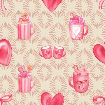 Seamless repeating pattern for coffee lovers Stock Illustration