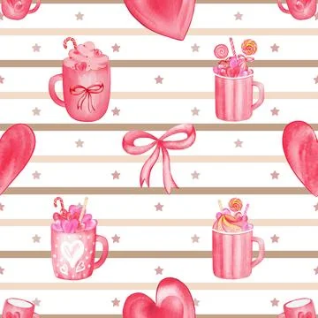 Seamless repeating pattern for coffee lovers Stock Illustration